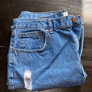 Destressed Mom Jeans